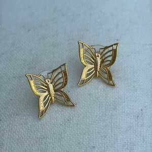Dainty lightweight butterfly pierced earrings
